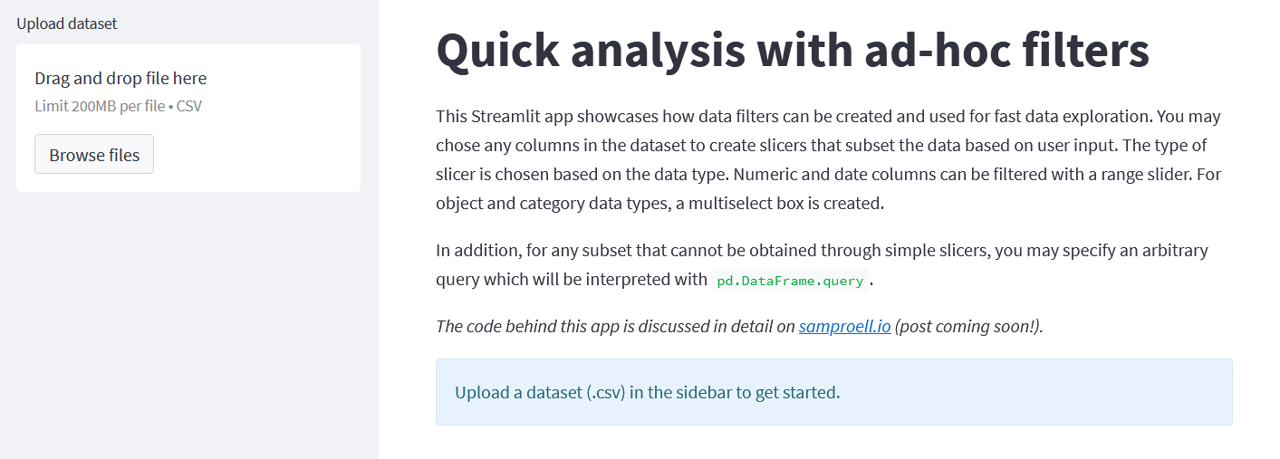 Introduction message of final Streamlit app /posts/datascience/adhoc-data-filters-streamlit/final-app-description.png